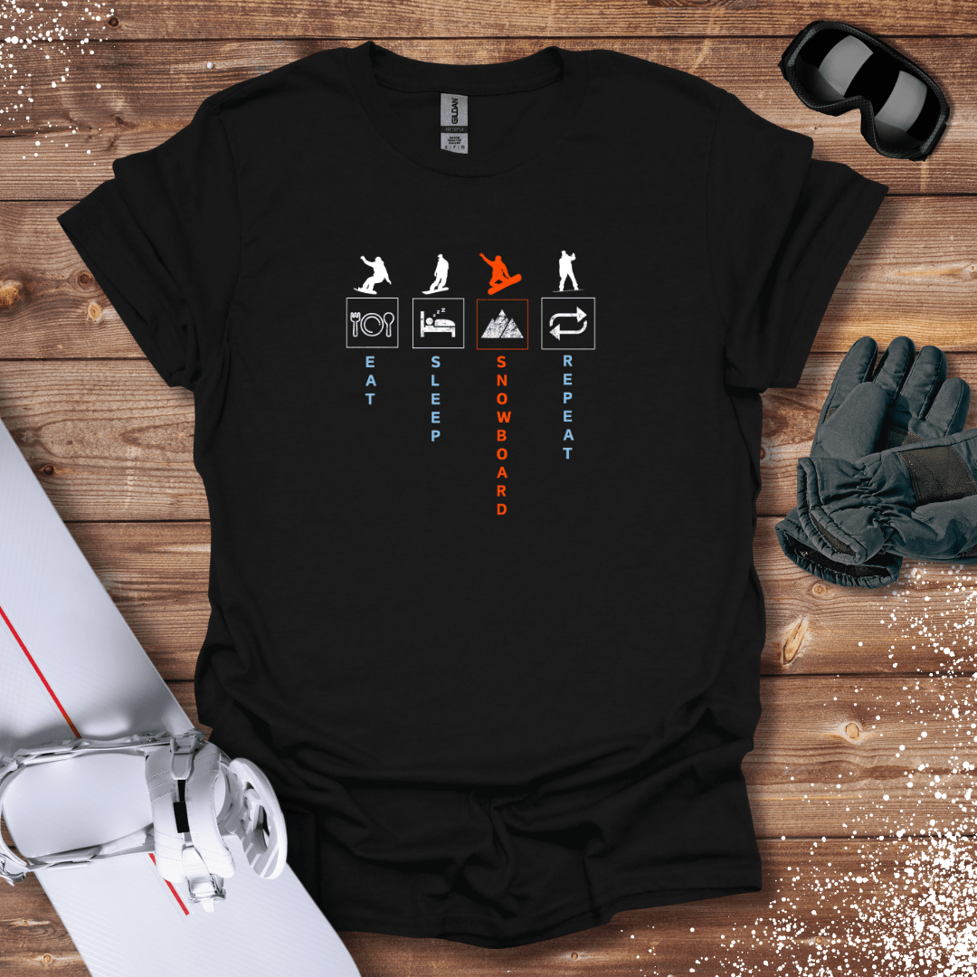 T-Shirt Black / S Eat, Sleep, Snowboard, Repeat T-Shirt