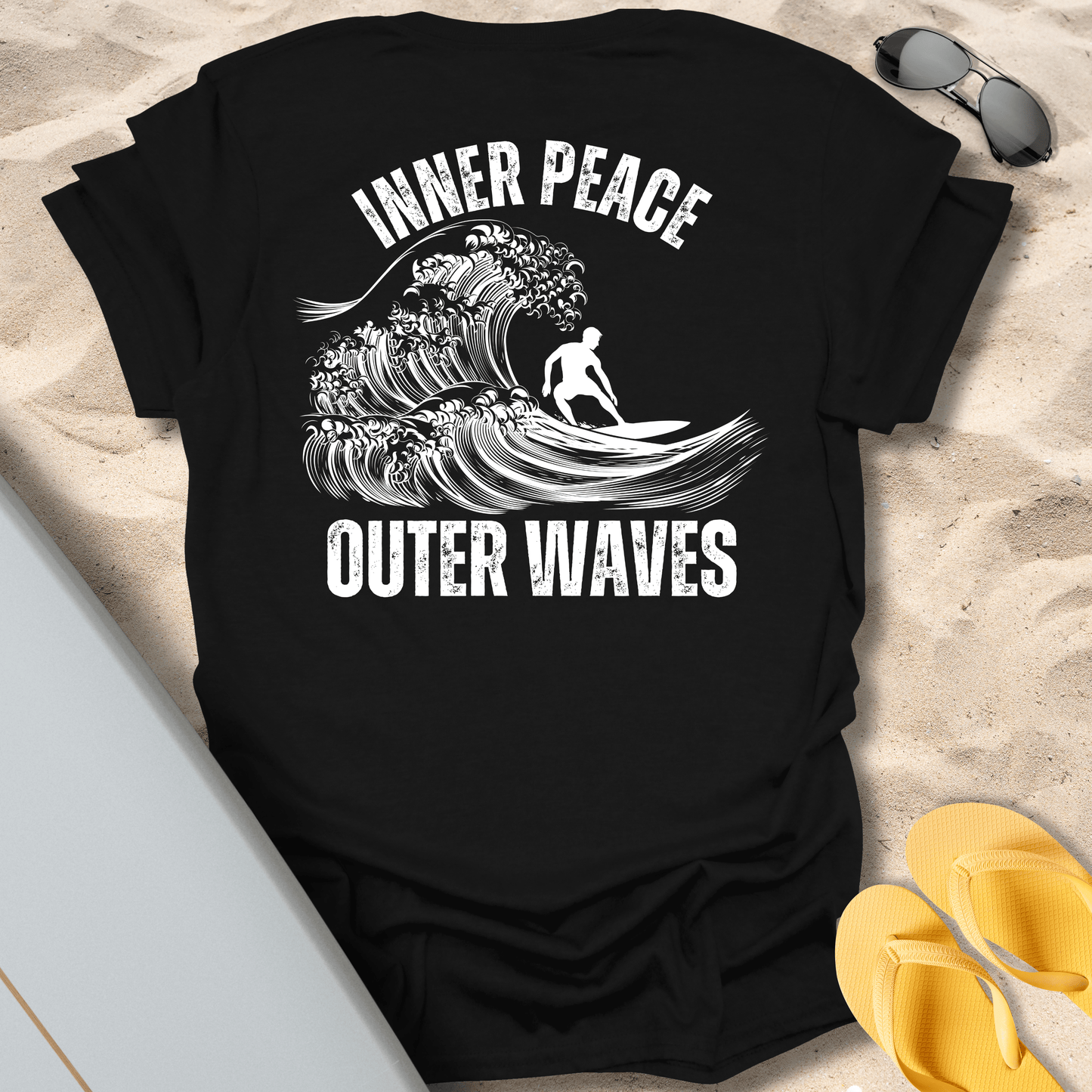 T-Shirt Black / S Inner Peace, Outer Waves T-Shirt