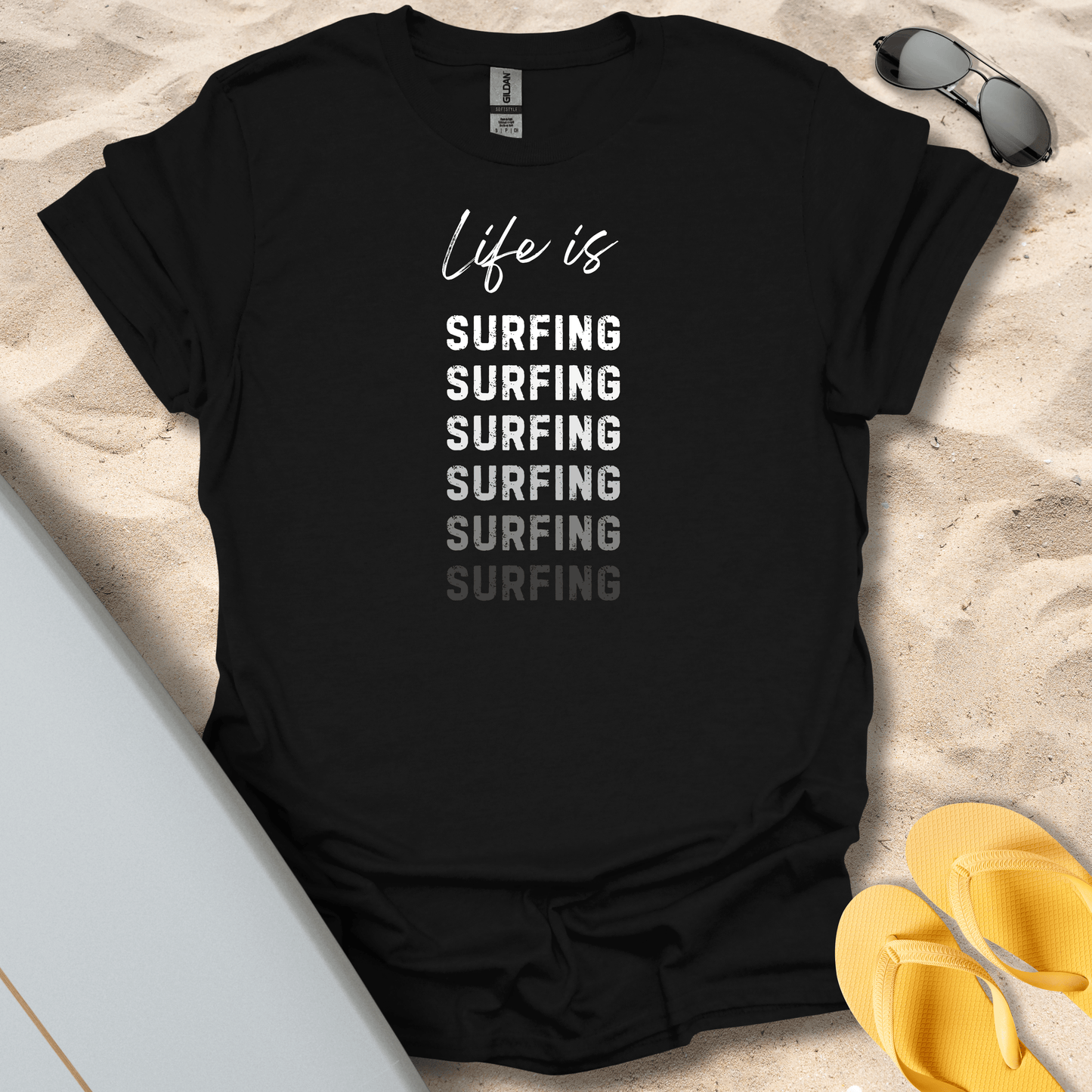 T-Shirt Black / S Life Is Surfing T-Shirt