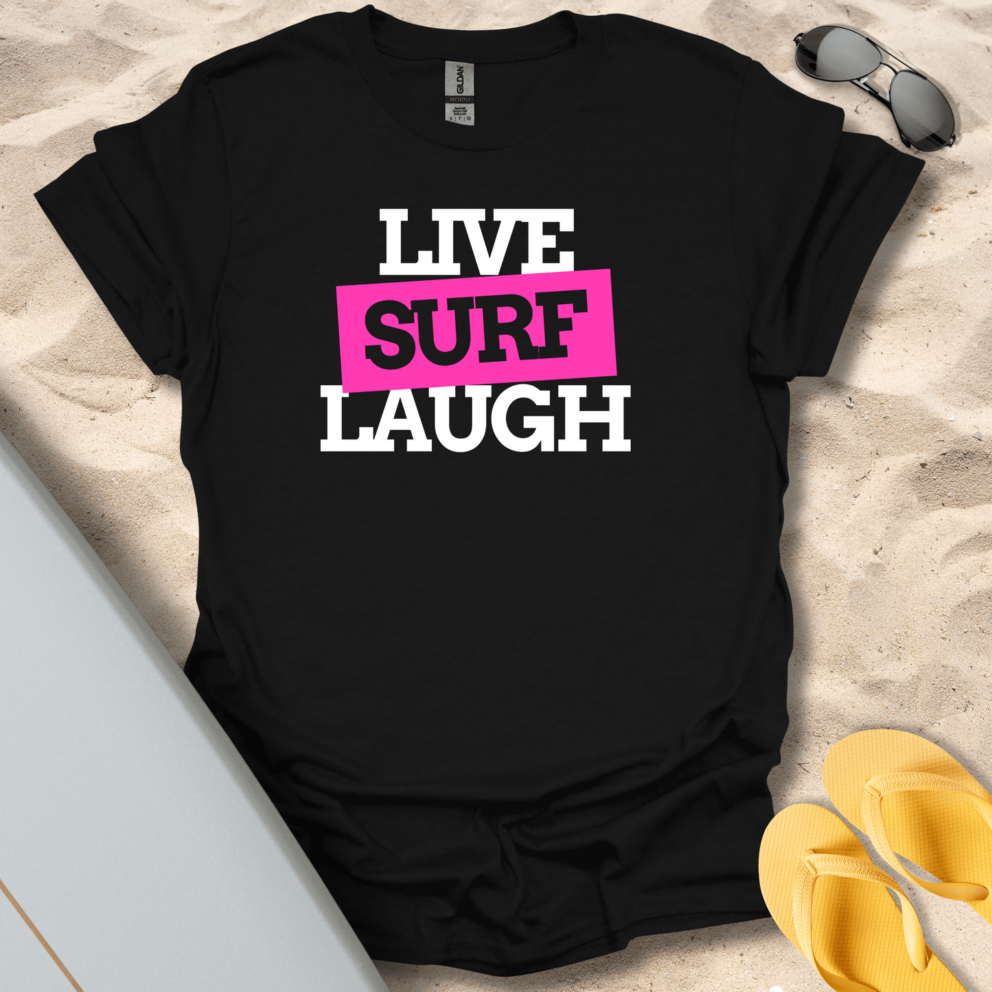 T-Shirt Black / S Live Surf Laugh T-Shirt