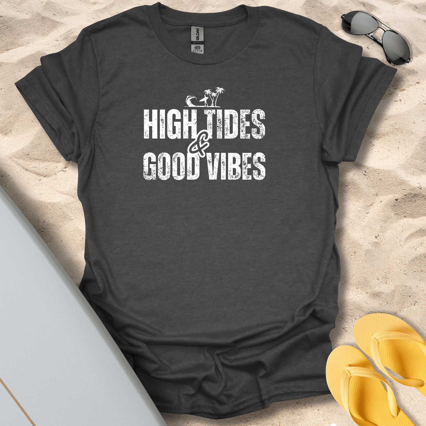 T-Shirt Dark Heather / S High Tides and Good Vibes T-Shirt