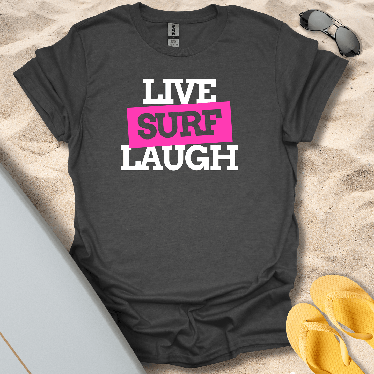 T-Shirt Dark Heather / S Live Surf Laugh T-Shirt
