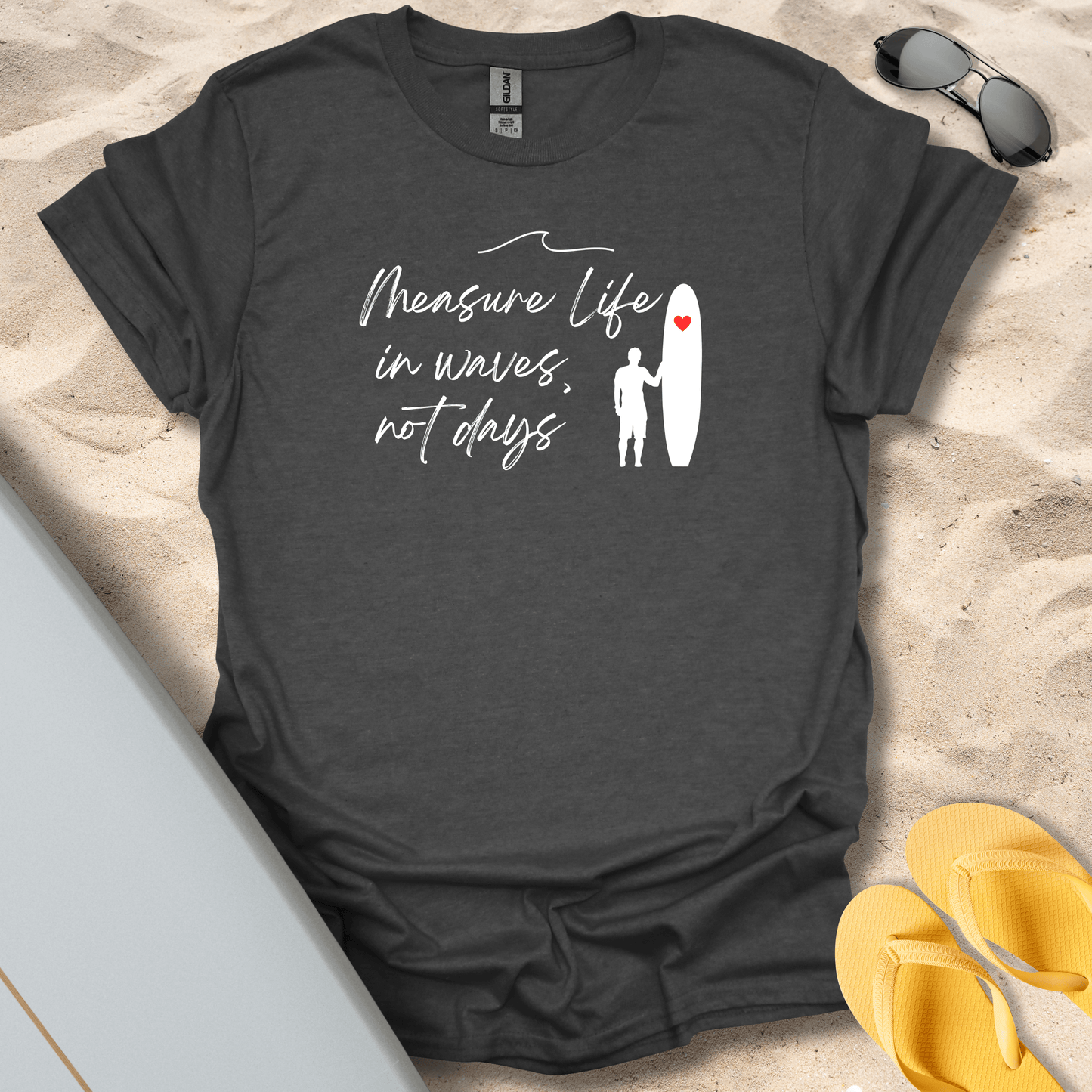 T-Shirt Dark Heather / S Measure Life In Waves T-Shirt