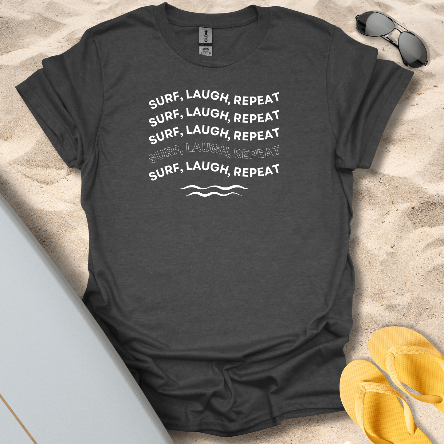 T-Shirt Dark Heather / S Surf Laugh Repeat T-Shirt