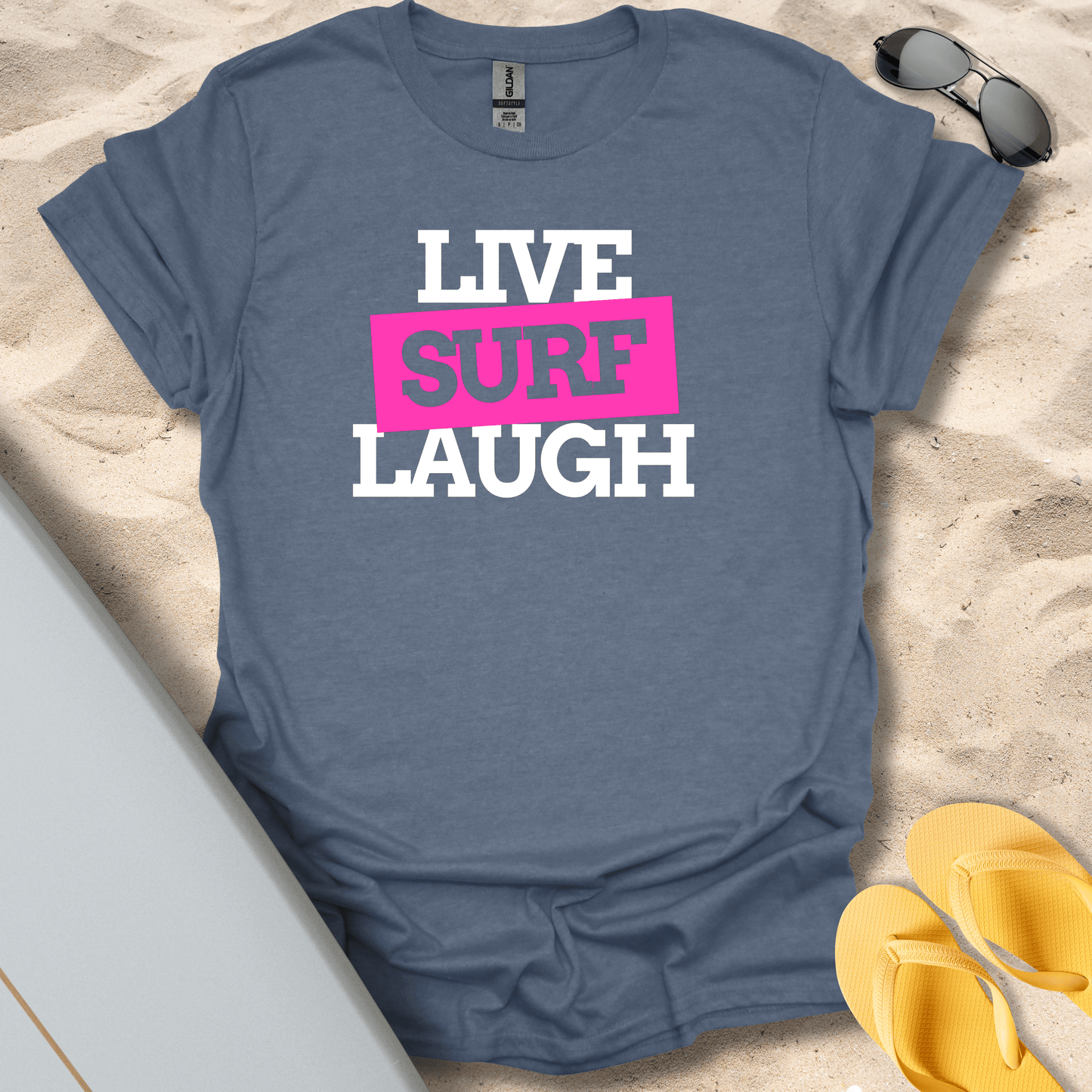 T-Shirt Heather Indigo / S Live Surf Laugh T-Shirt