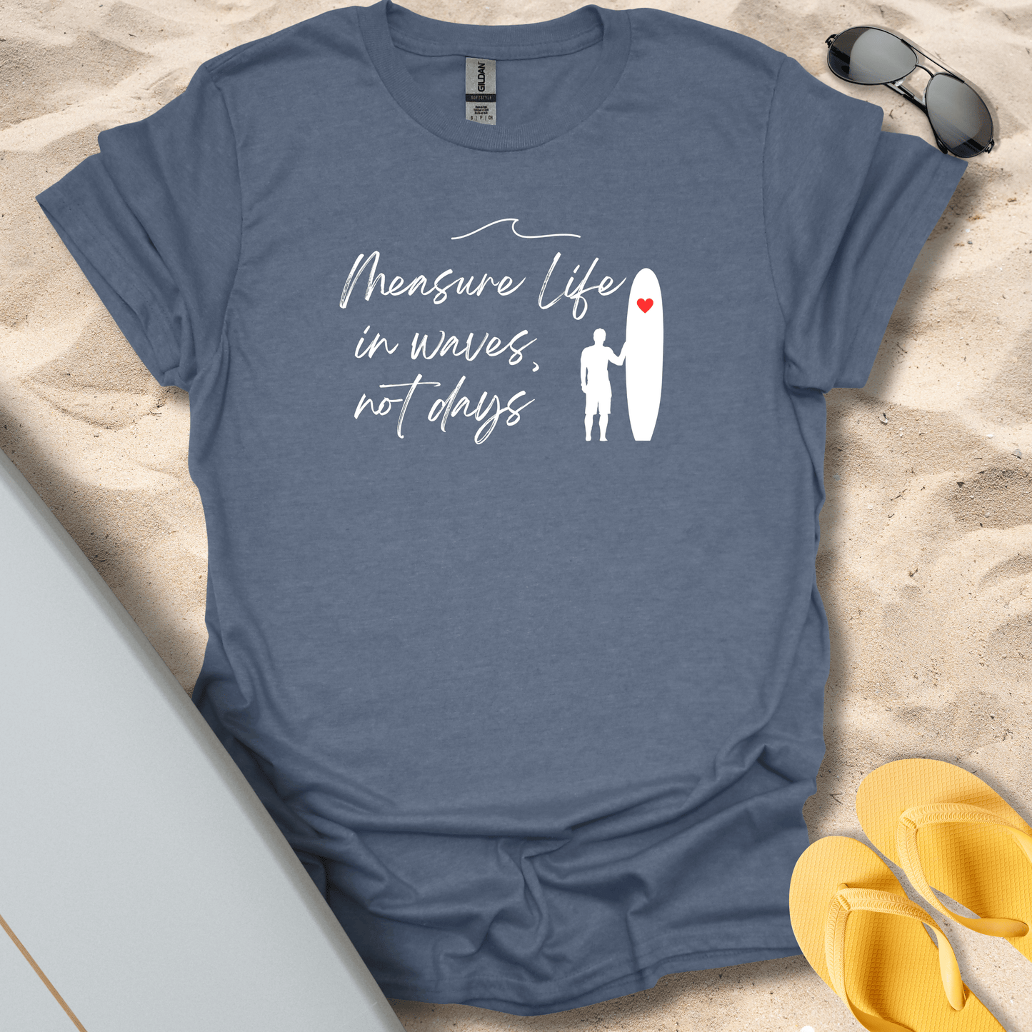 T-Shirt Heather Indigo / S Measure Life In Waves T-Shirt