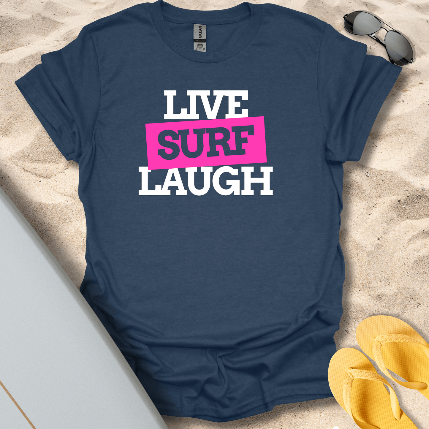 T-Shirt Heather Navy / S Live Surf Laugh T-Shirt