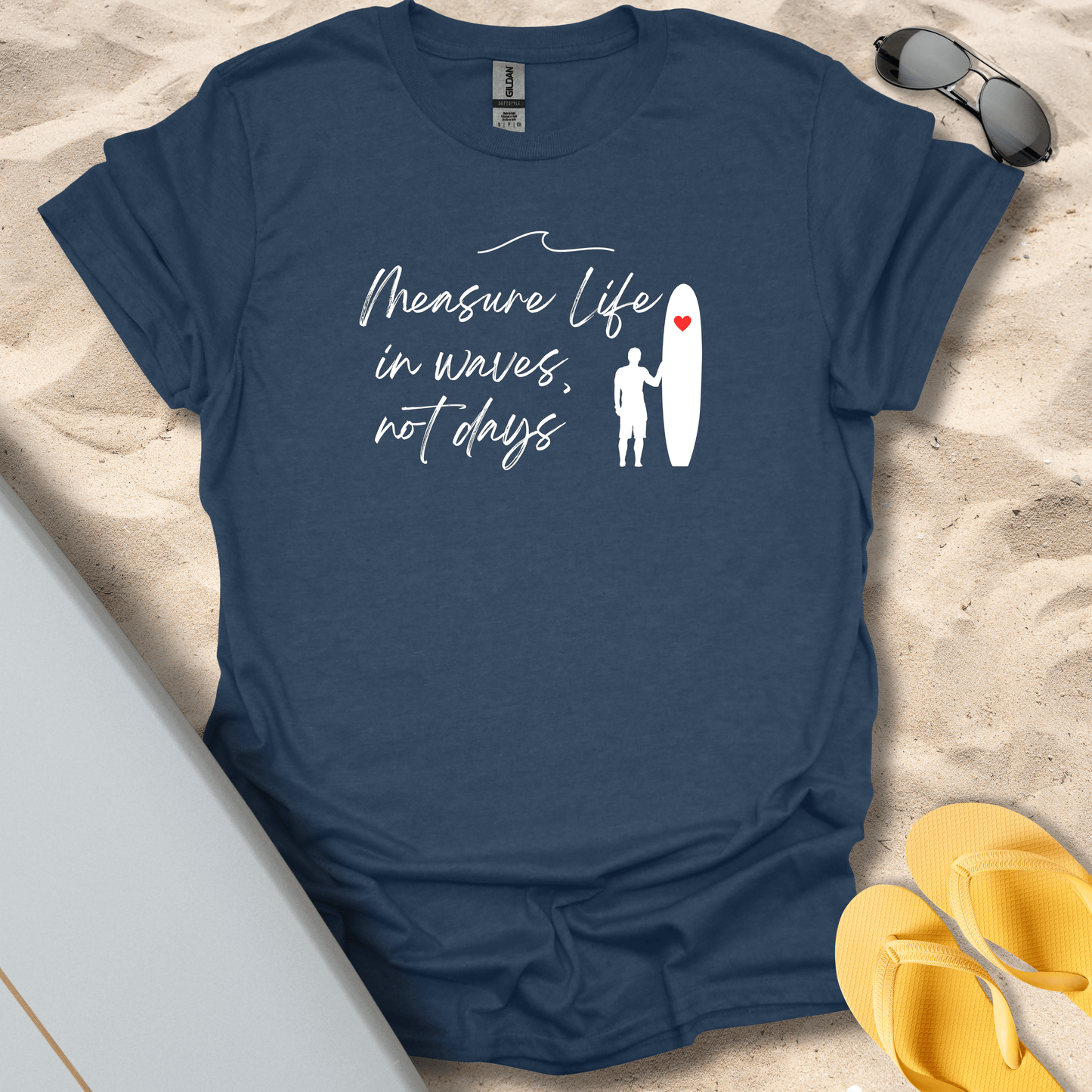 T-Shirt Heather Navy / S Measure Life In Waves T-Shirt
