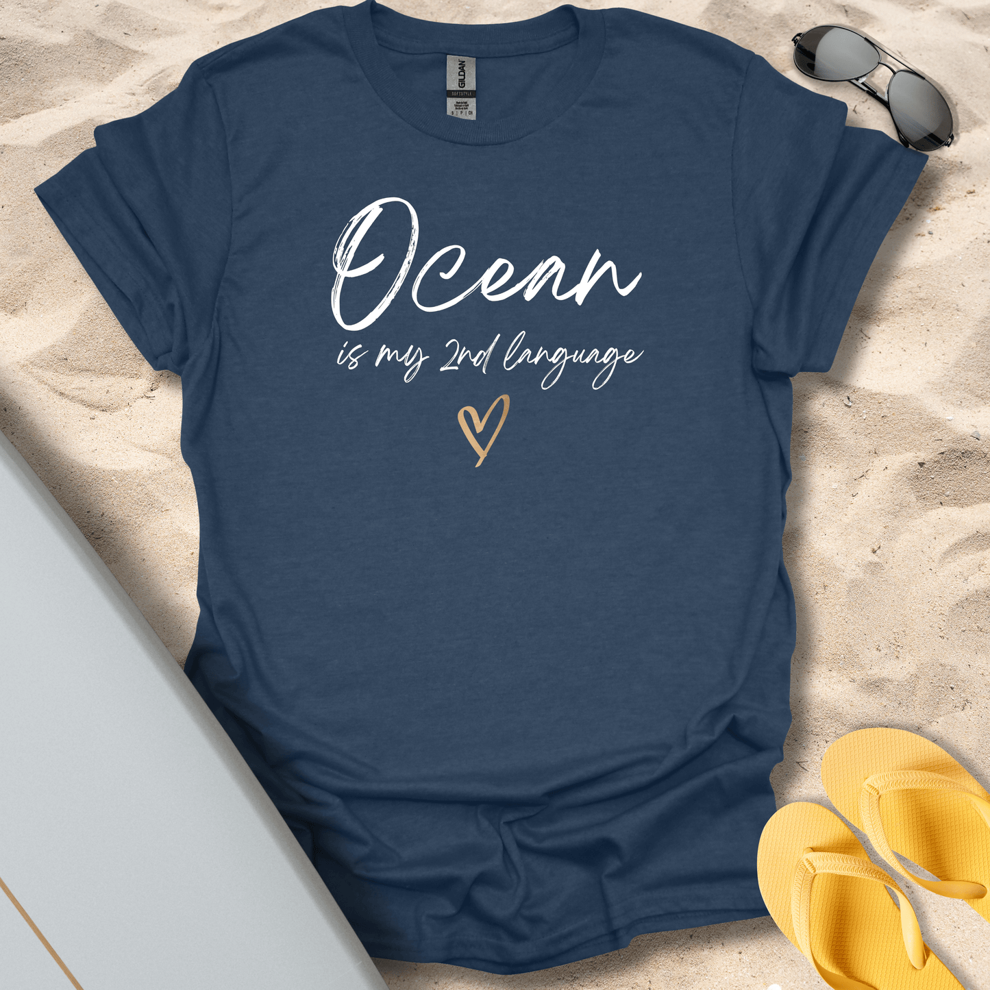 T-Shirt Heather Navy / S Ocean Is My 2nd Language T-Shirt