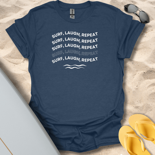 T-Shirt Heather Navy / S Surf Laugh Repeat T-Shirt