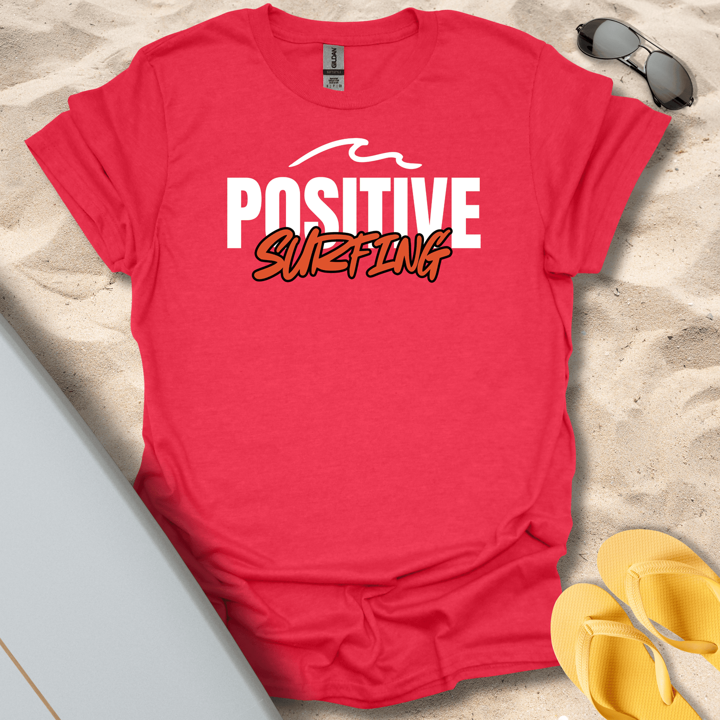 T-Shirt Heather Red / S Cool Postive Surfer T-Shirt