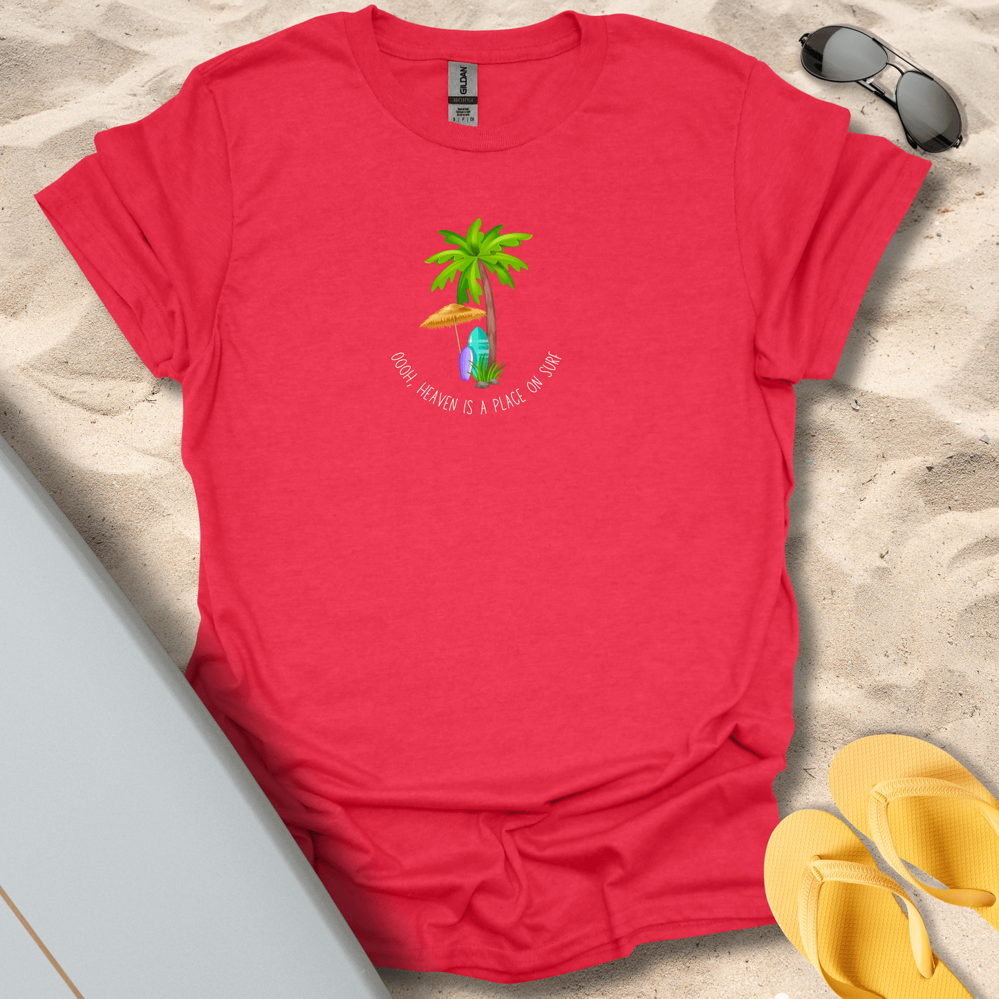 T-Shirt Heather Red / S Heaven Is A Place On Surf T-Shirt