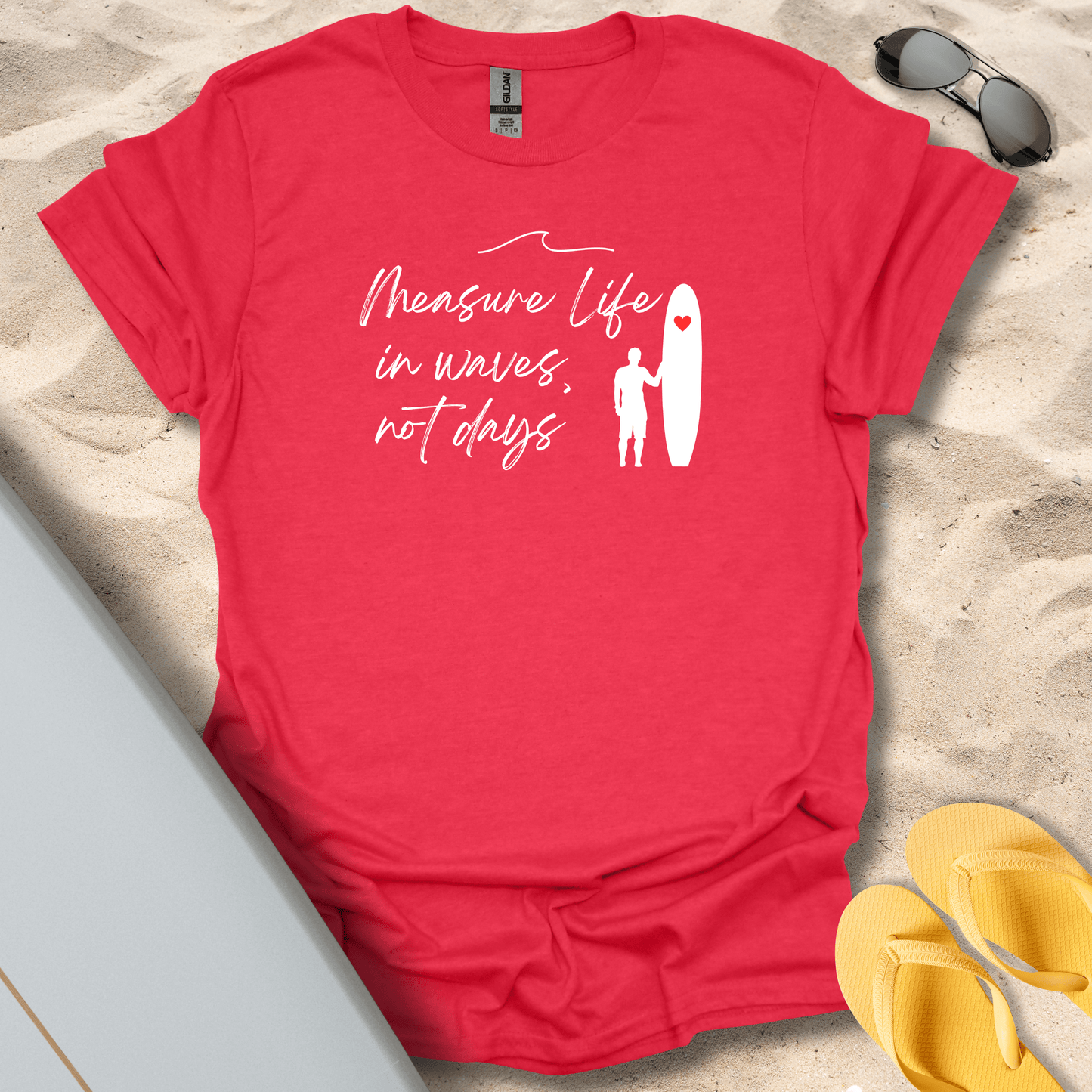 T-Shirt Heather Red / S Measure Life In Waves T-Shirt