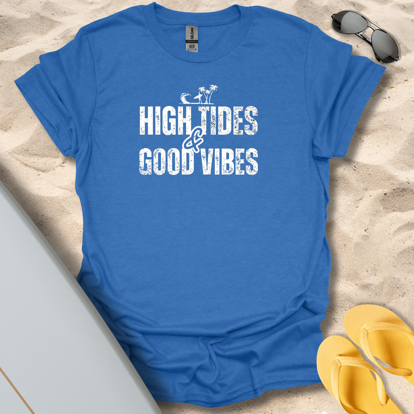 T-Shirt Heather Royal / S High Tides and Good Vibes T-Shirt