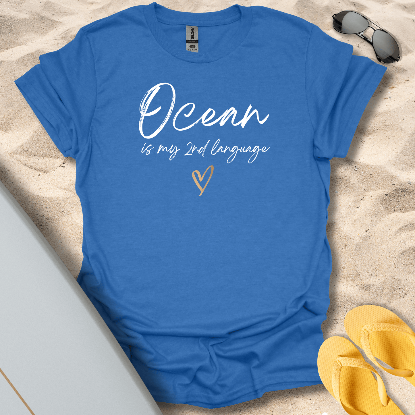 T-Shirt Heather Royal / S Ocean Is My 2nd Language T-Shirt