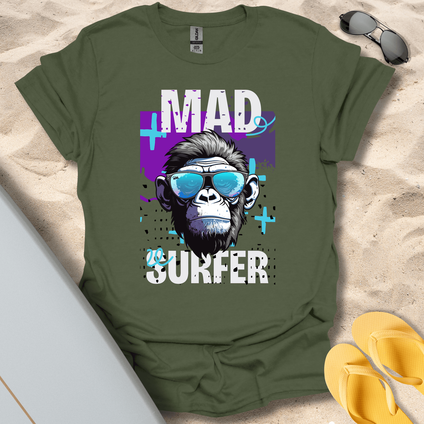 T-Shirt Military Green / S Mad Surfer T-Shirt