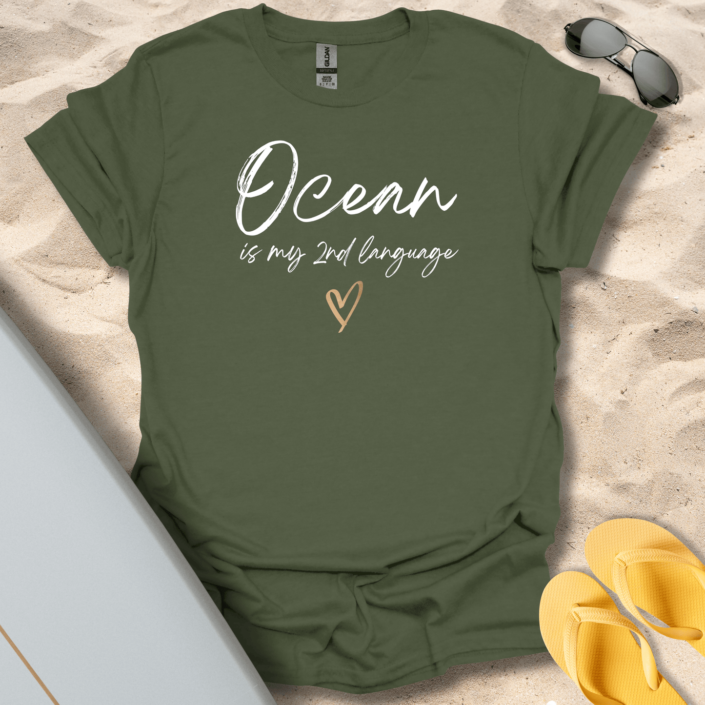 T-Shirt Military Green / S Ocean Is My 2nd Language T-Shirt