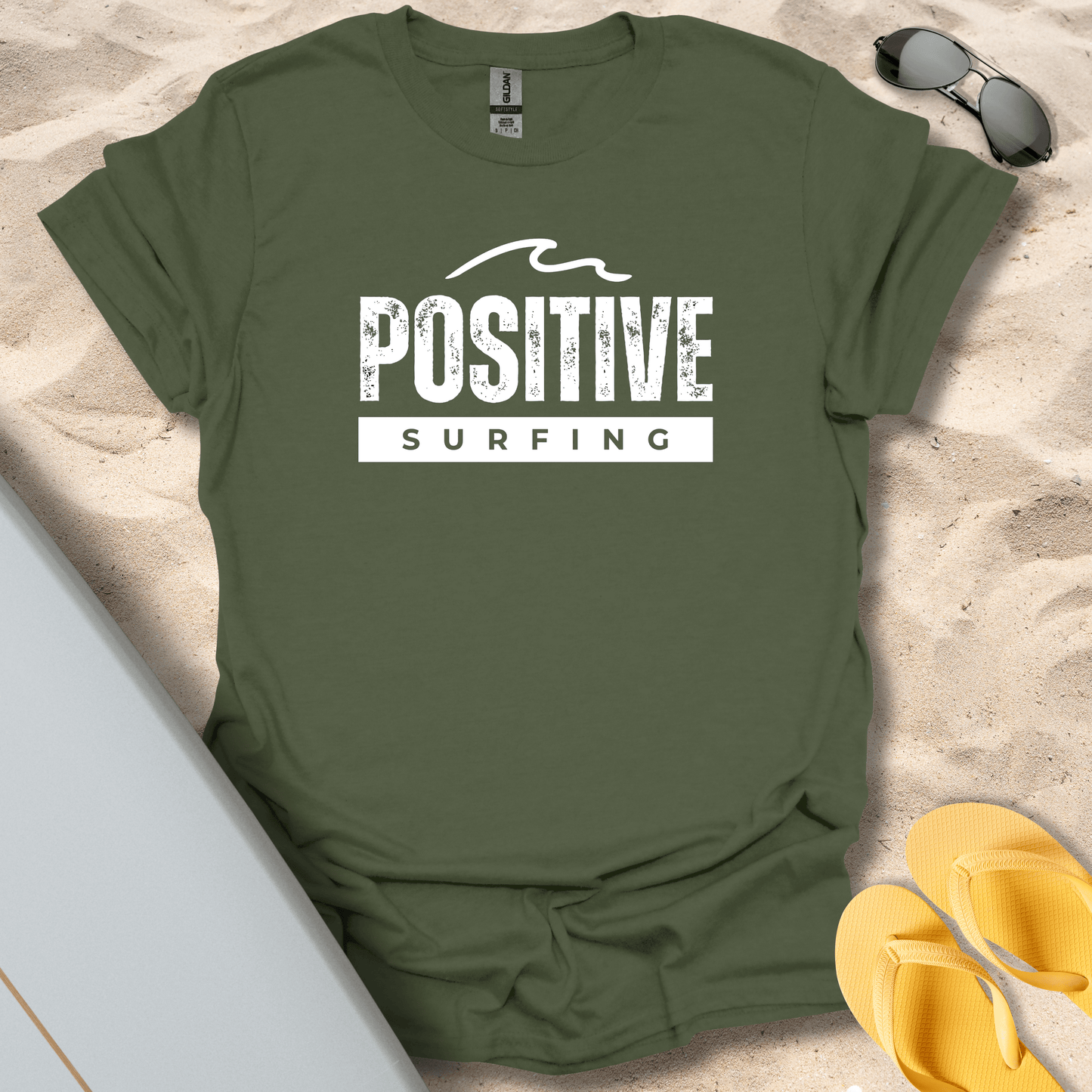 T-Shirt Military Green / S Postive Surfer T-Shirt