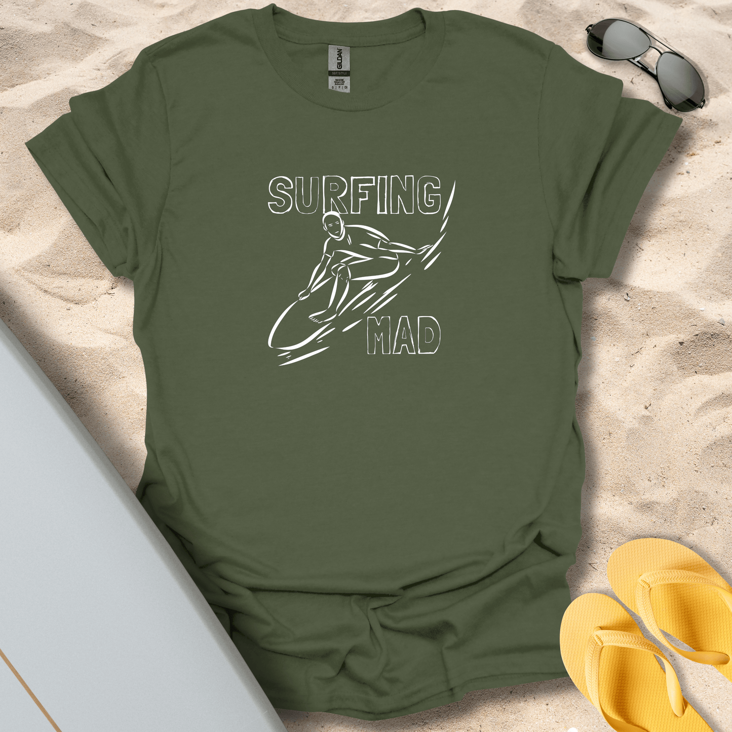 T-Shirt Military Green / S Surfing Mad T-Shirt