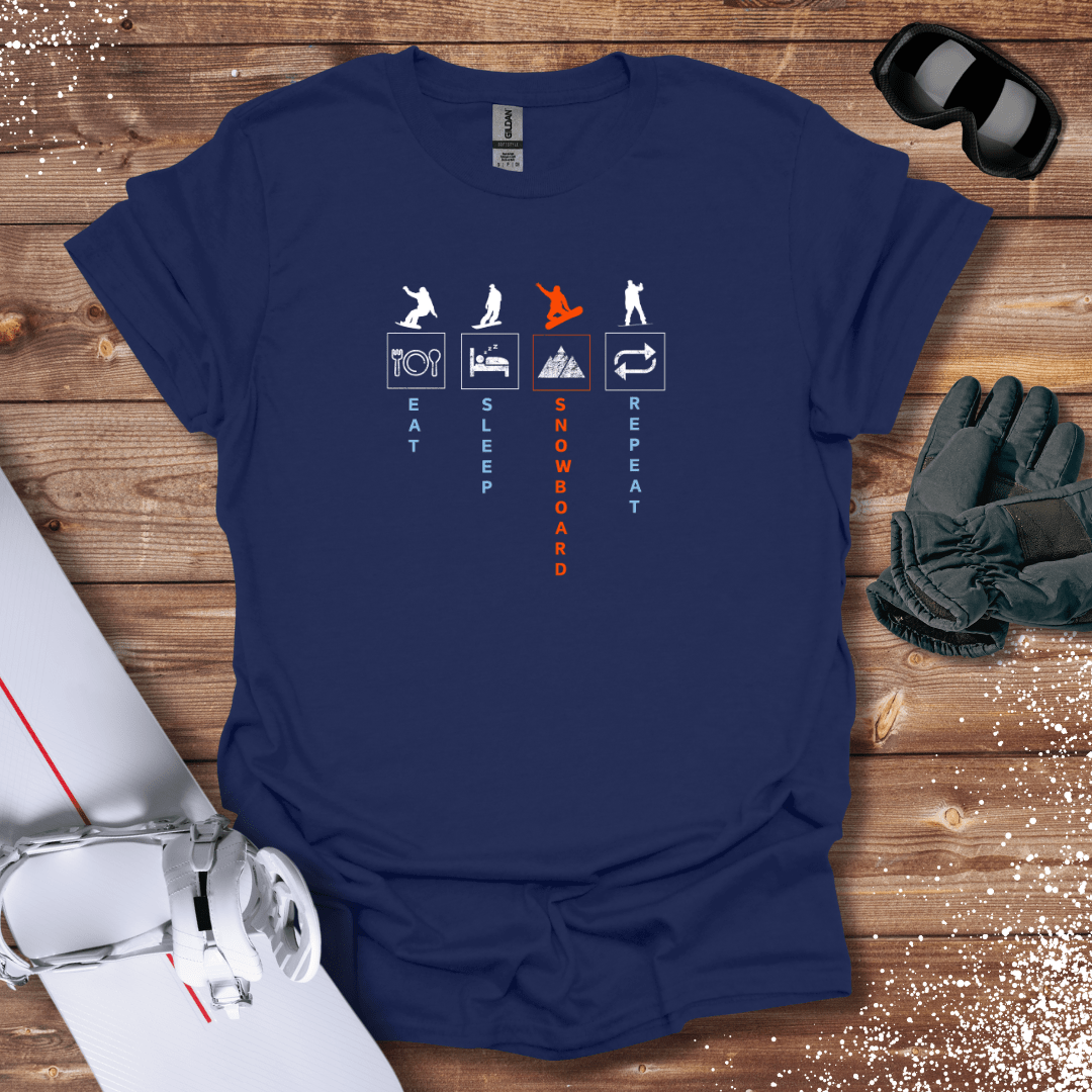 T-Shirt Navy / S Eat, Sleep, Snowboard, Repeat T-Shirt