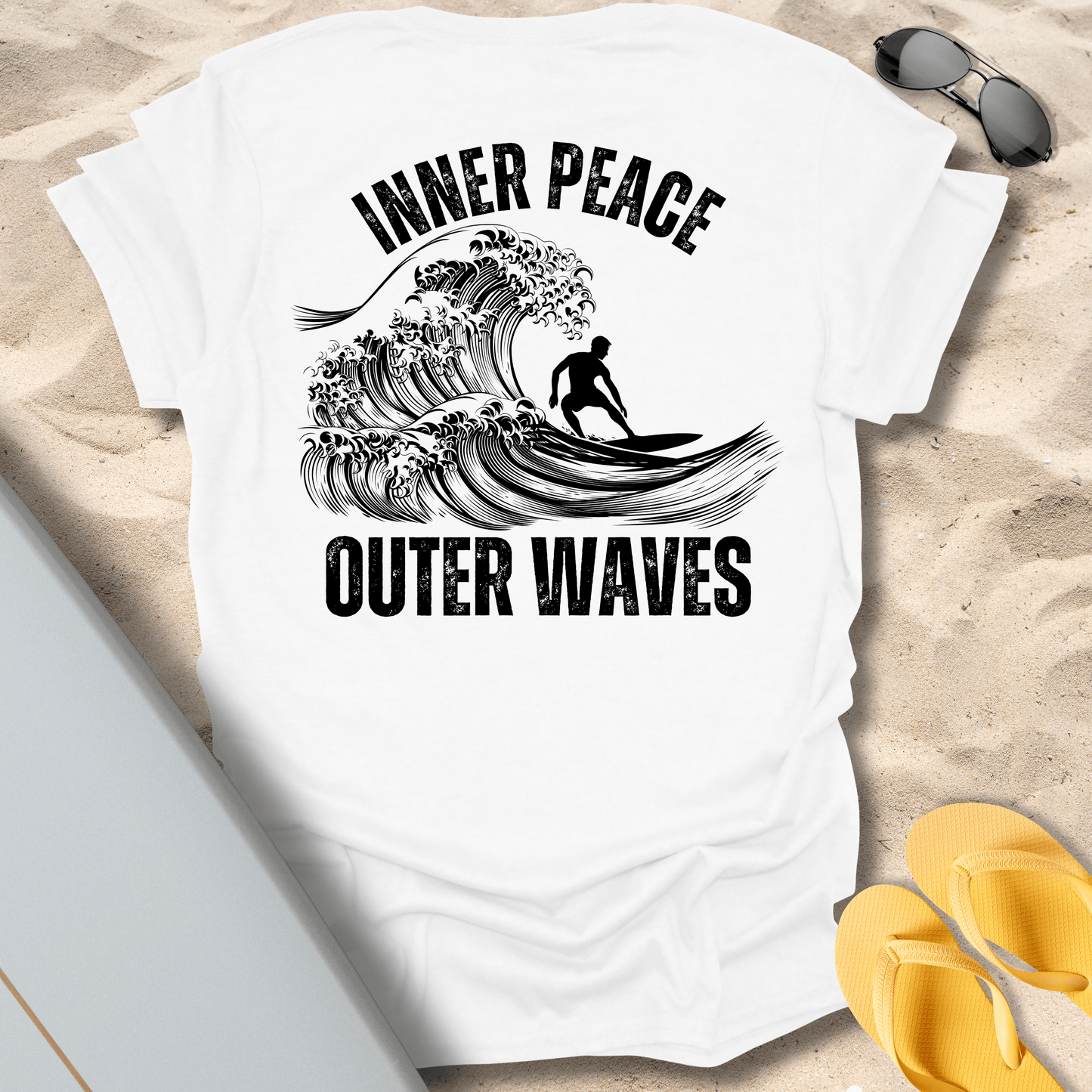 T-Shirt White / S Inner Peace, Outer Waves T-Shirt