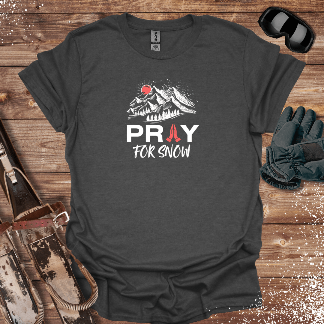 T-Shirt Dark Heather / S Pray For Snow T-Shirt