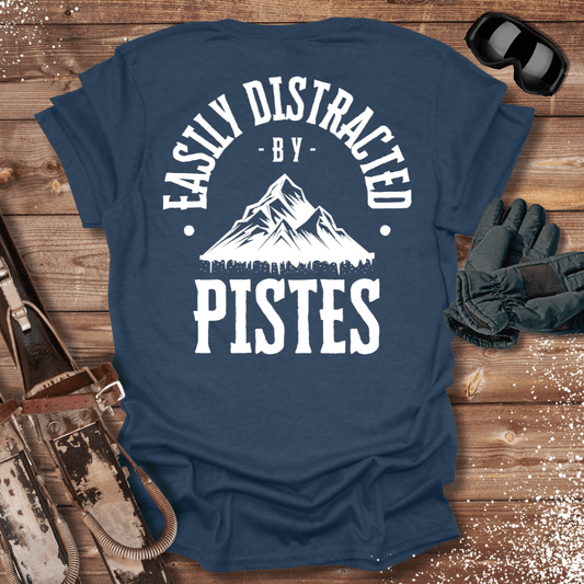 T-Shirt Heather Navy / S Easily Distracted By Pistes T-Shirt