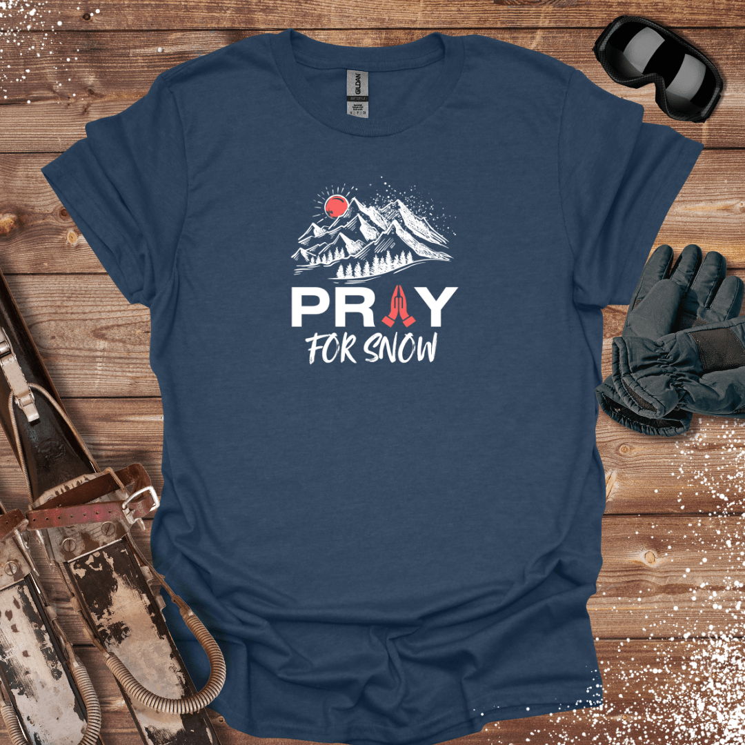 T-Shirt Heather Navy / S Pray For Snow T-Shirt