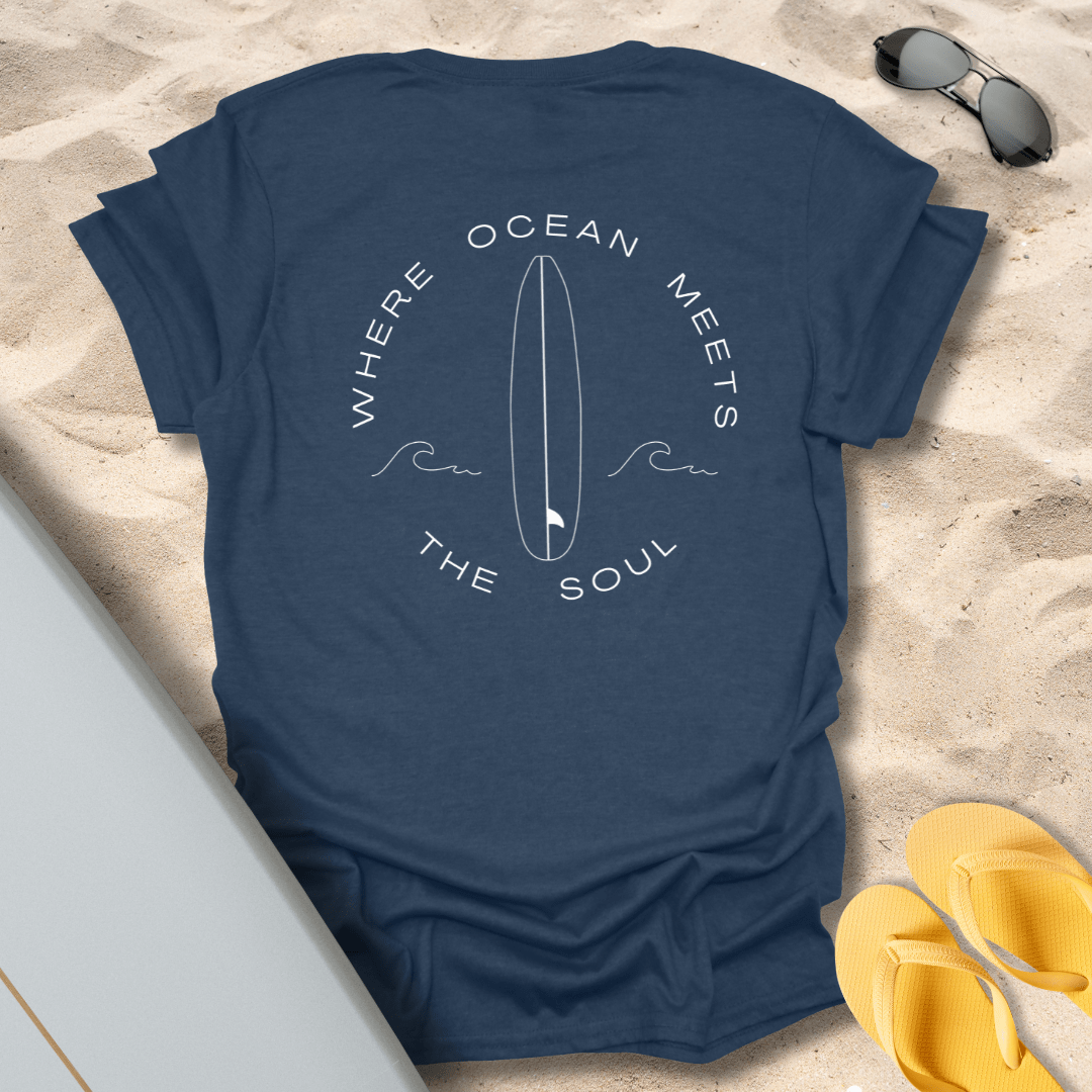 T-Shirt Heather Navy / S Where Ocean Meets The Soul T-Shirt