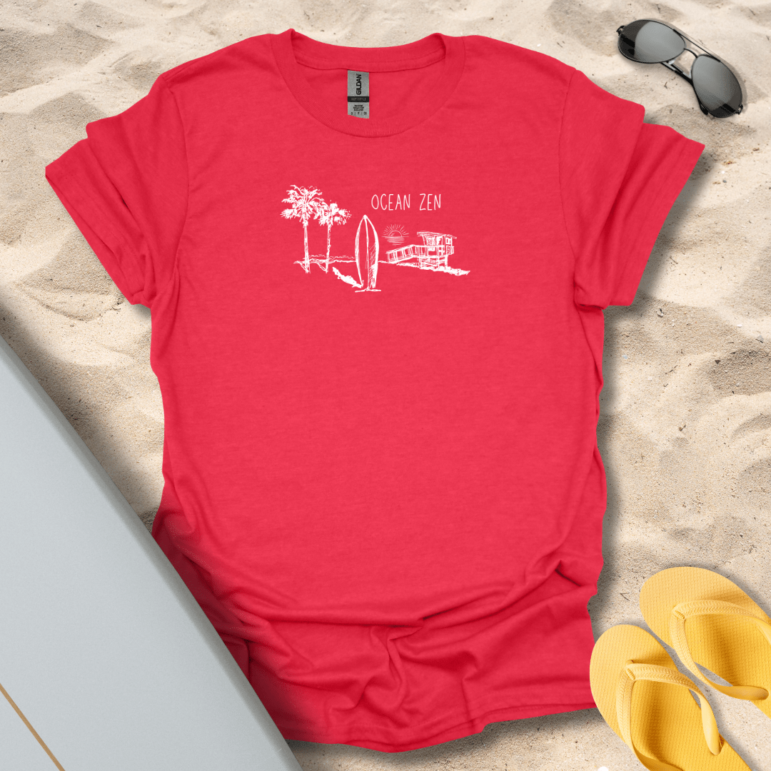 T-Shirt Heather Red / S Ocean Zen T-Shirt