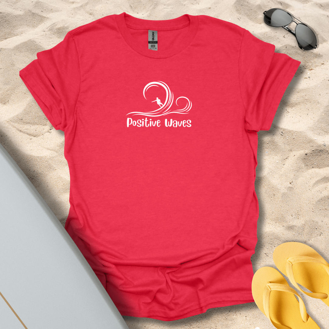 T-Shirt Heather Red / S Positive Waves T-Shirt