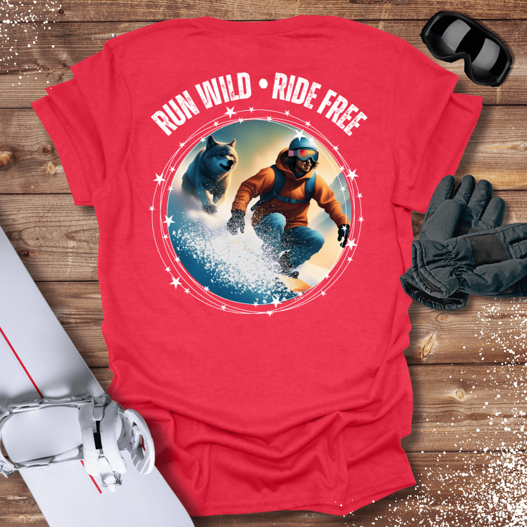 T-Shirt Heather Red / S Run Wild Ride Free T-Shirt