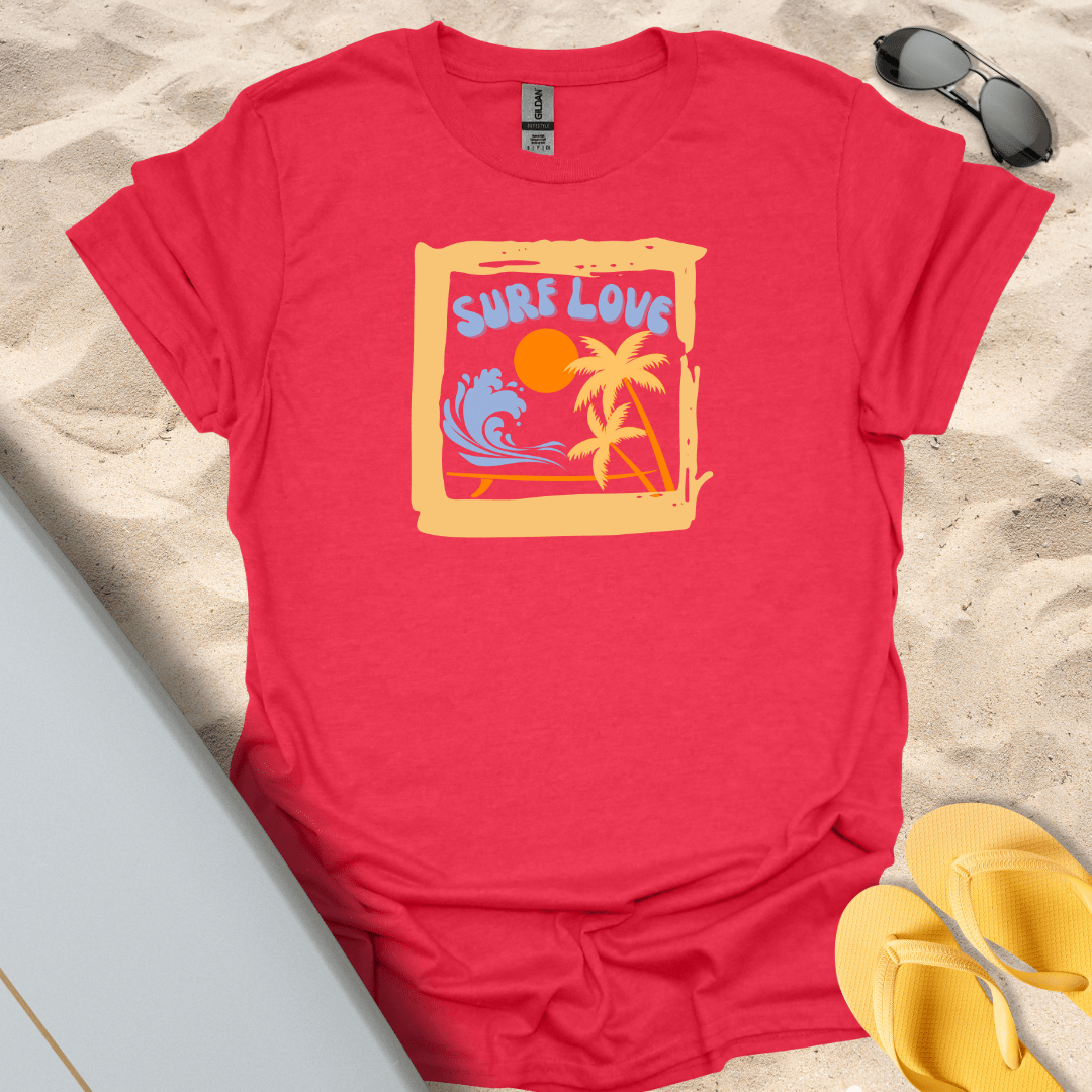 T-Shirt Heather Red / S Surf Love T-Shirt