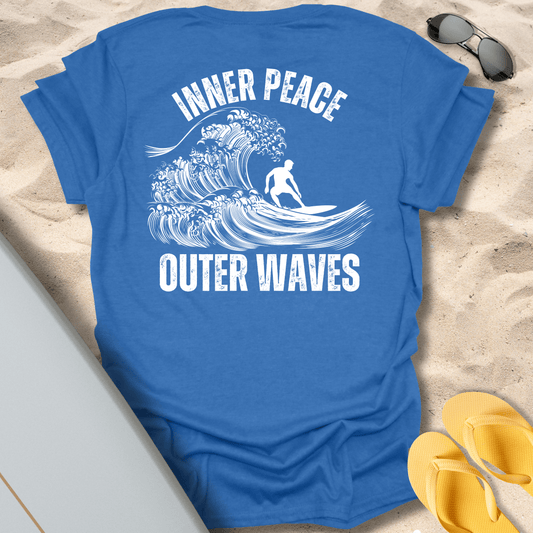 T-Shirt Heather Royal / S Inner Peace, Outer Waves T-Shirt