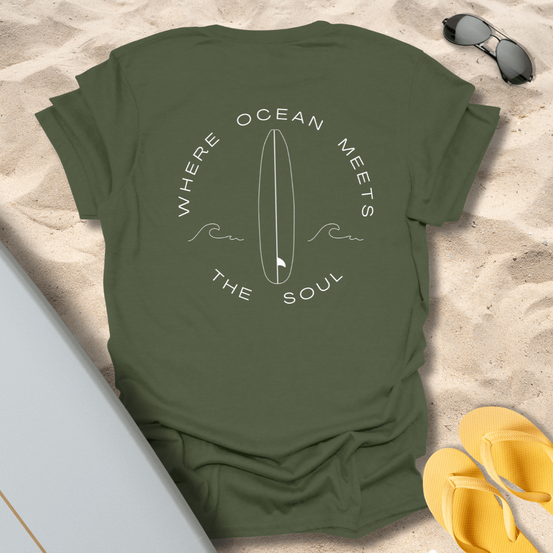 T-Shirt Military Green / S Where Ocean Meets The Soul T-Shirt